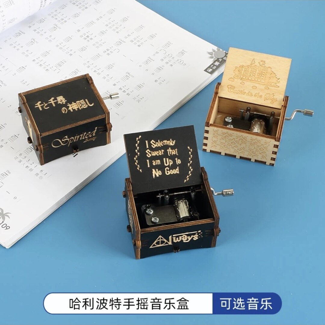 哈利波特海德薇手摇木质音乐盒图片
