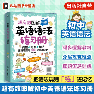 超有效图解初中英语语法练习册  初中英语词性时态句法训练练习册 初中英语题型模拟练习 初中英语语法分类记忆法 考试模拟练习题