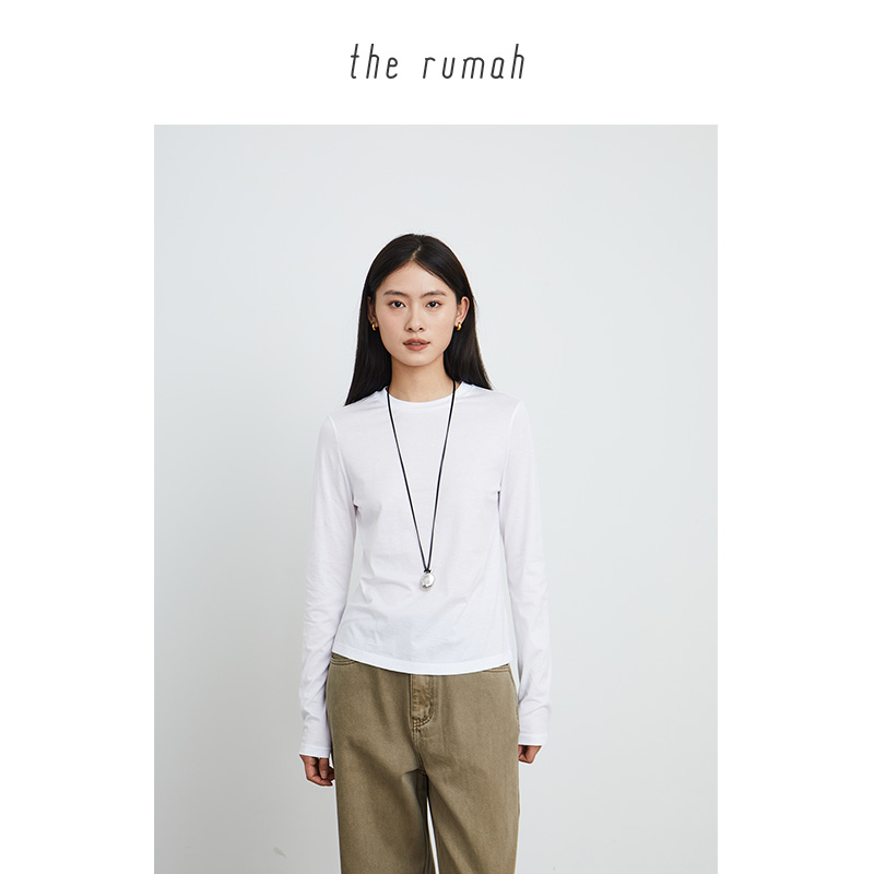 the rumah 海岛棉圆领长袖T恤  三色Sea Island基础款纯色长袖T恤