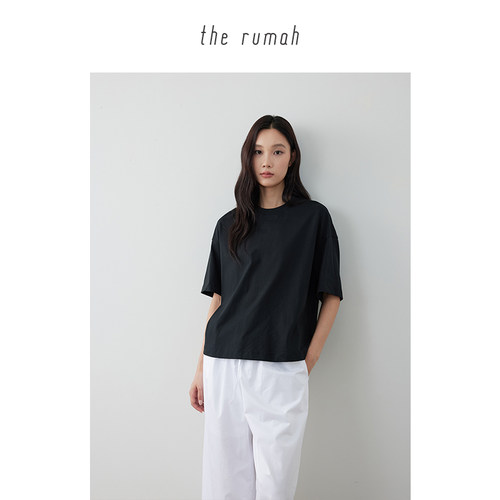 therumah海岛棉箱型短袖T恤