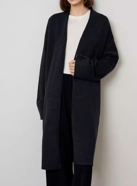 the rumah羊毛针织长款开衫极简老钱巨显瘦浴袍女士双层羊毛外套