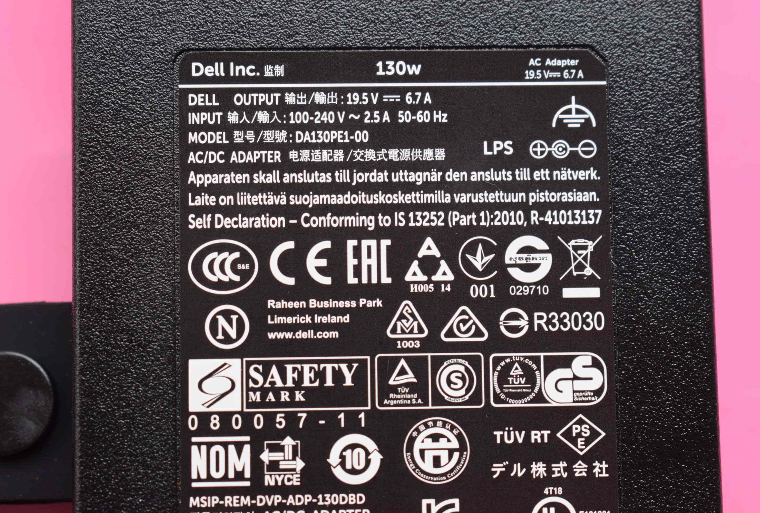 原装dell戴尔g3 3579笔记本电脑充电源适配器线130w 19.5v 6.7a