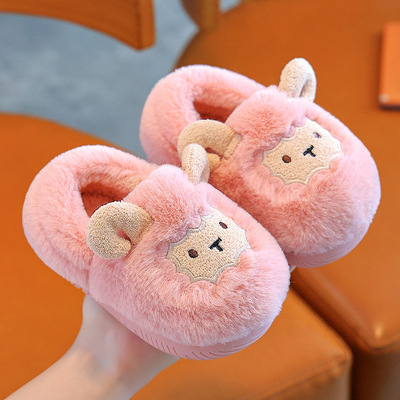 儿童棉拖鞋女童2025新款冬洋气小公主小羊男女款女孩保暖包跟可