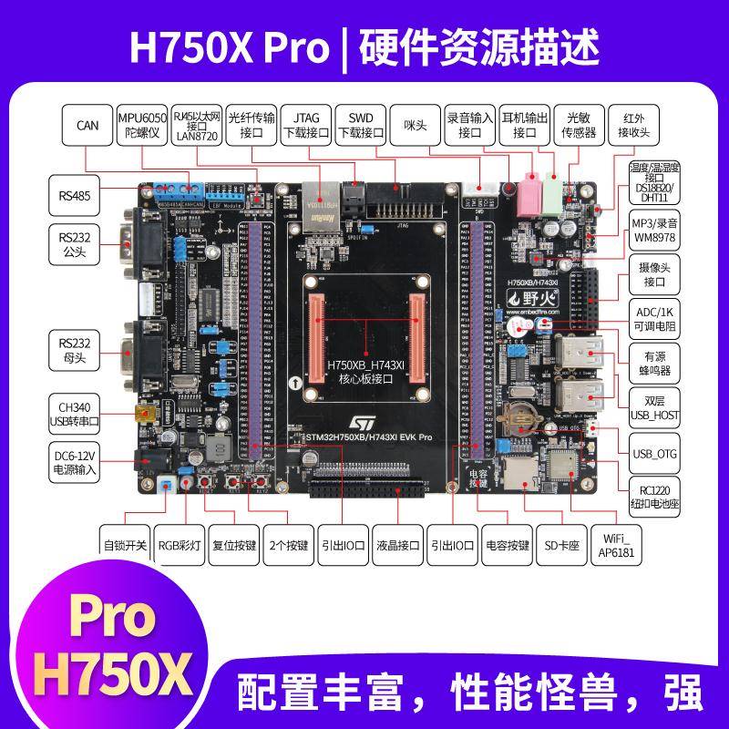 STM32H750XB开发板 STM32H743XI开发板 H7开发板主频480M