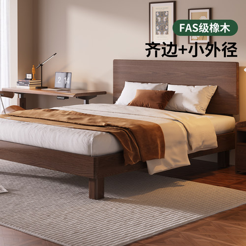 升级全实木橡木悬浮床