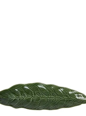 AYFGL瑞典设计师手工制作雕刻植物叶子造型石器长盘 摆盘