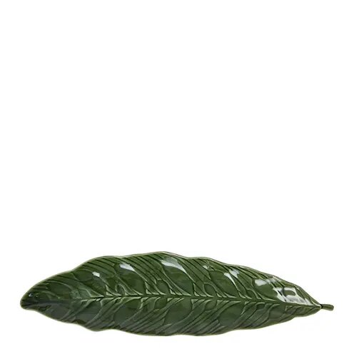 AYFGL瑞典设计师手工制作雕刻植物叶子造型石器长盘 摆盘