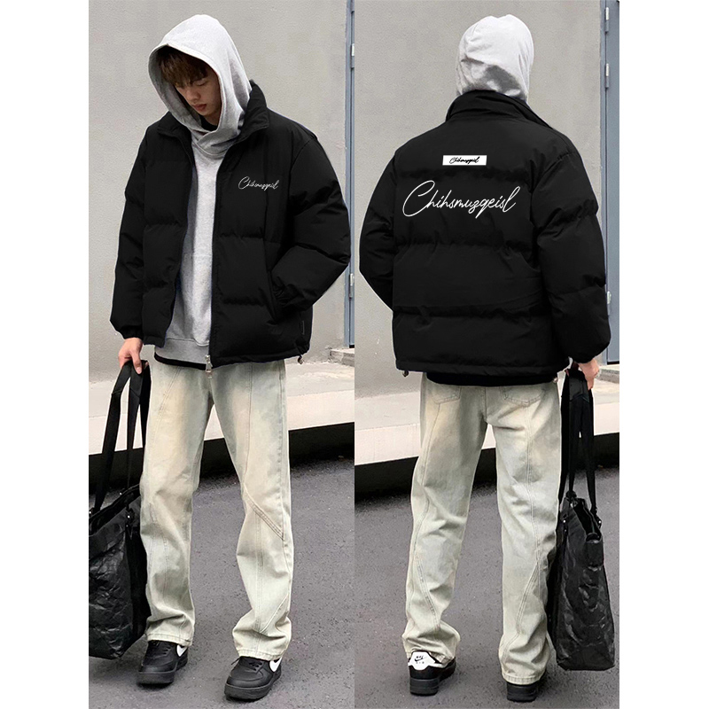 冬季休闲无帽立领保暖羽绒服外套