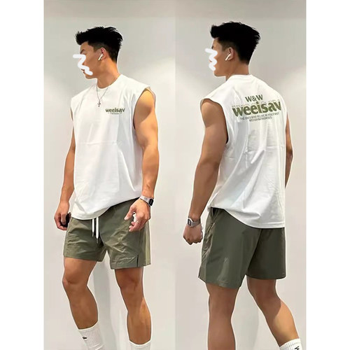 美式外穿无袖背心男款夏季纯棉