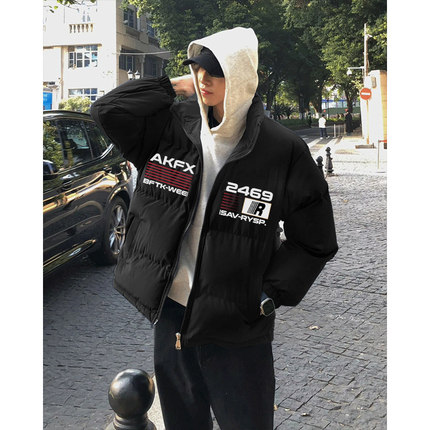 冬季美式重磅vintage加厚白鸭绒羽绒服男款潮牌痞帅休闲立领外套