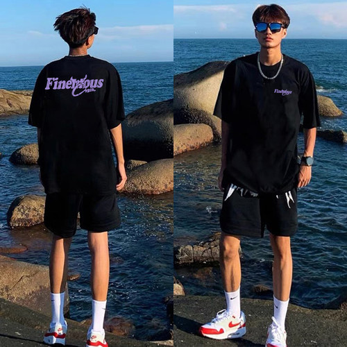 嘻哈短袖百搭上衣t复古