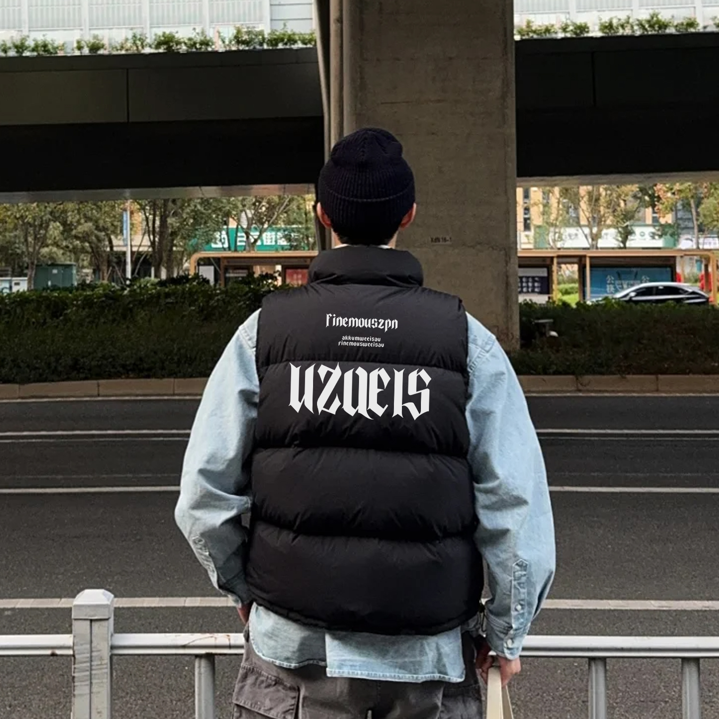 冬季新款美式高街羽绒马甲