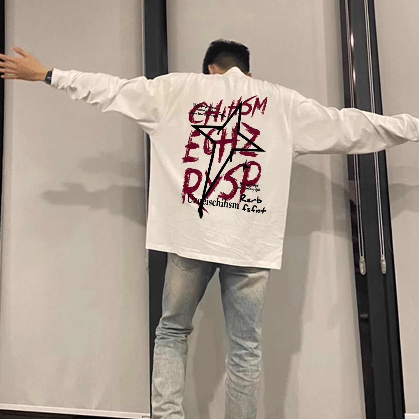 美式潮牌嘻哈hiphop休闲长袖男款