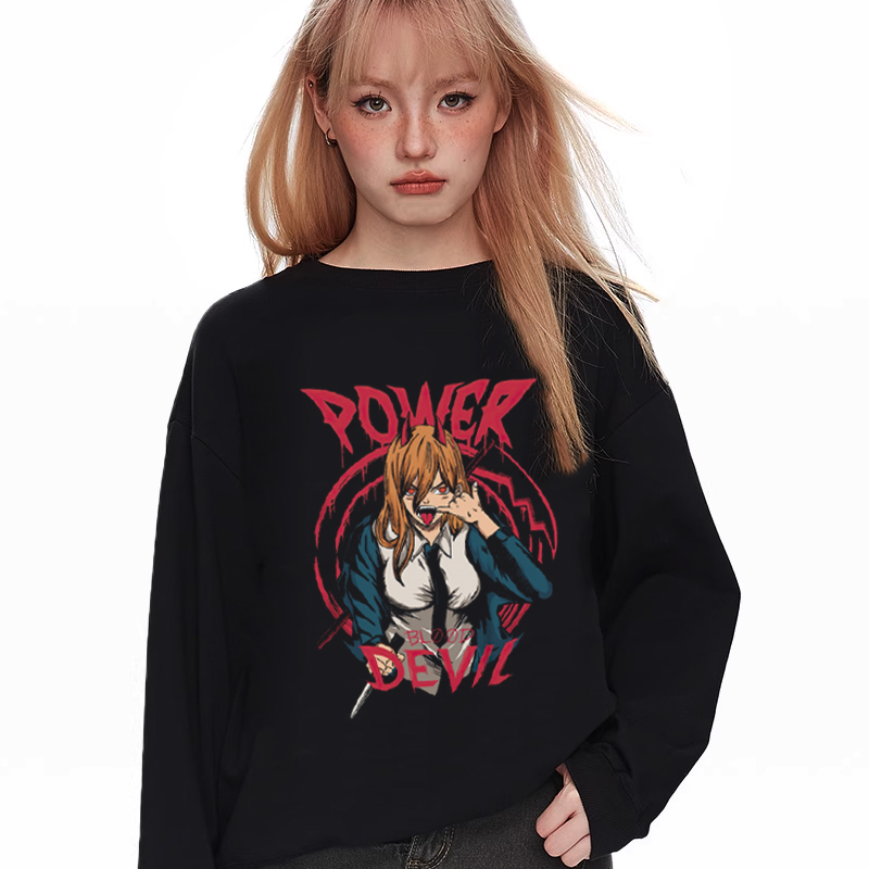 电锯人联名圆领卫衣链锯人蕾塞周边长袖宽松日系动漫二次元外套服