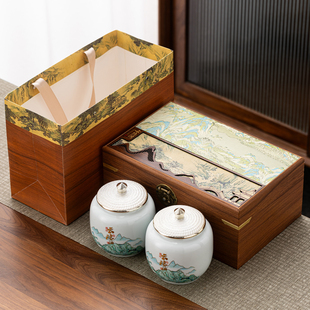 陶瓷茶叶罐家用密封空罐子家用绿茶白茶存茶罐批发高档礼盒装 送礼