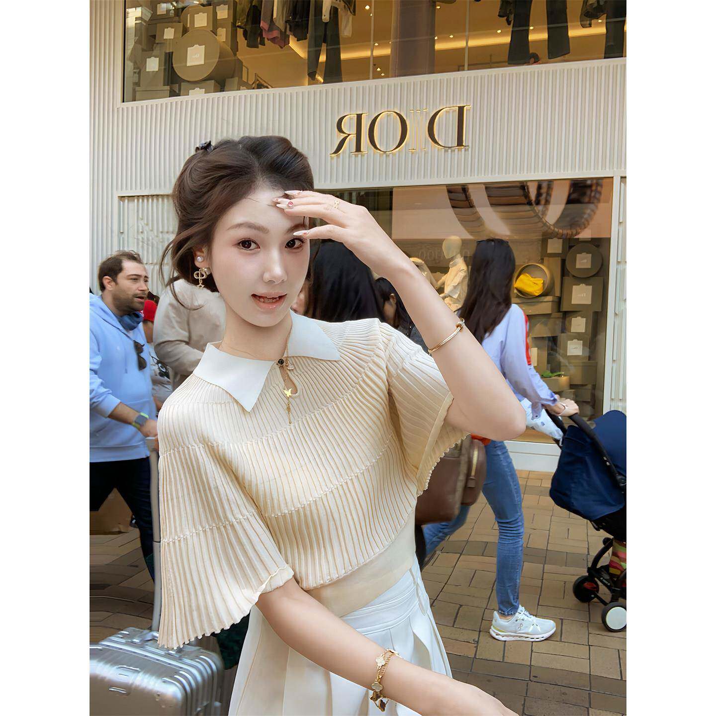 鱼兔子的兔子 斗篷式设计感短袖t恤女夏季2026新款内搭打底衫上衣