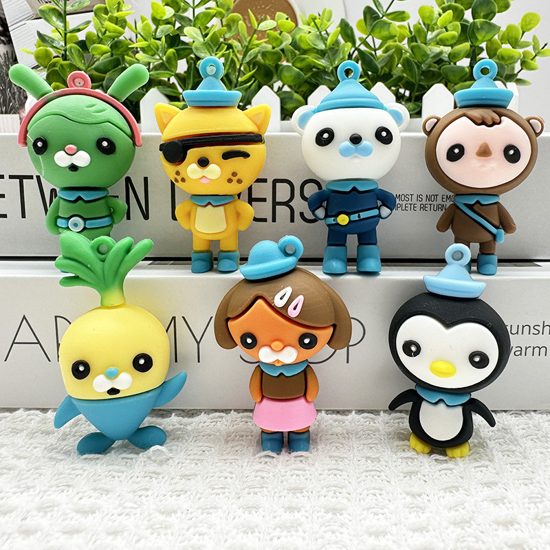 海底小纵队软胶公仔队员 章鱼警报 生日布置 拼图 卡片 手帐贴纸