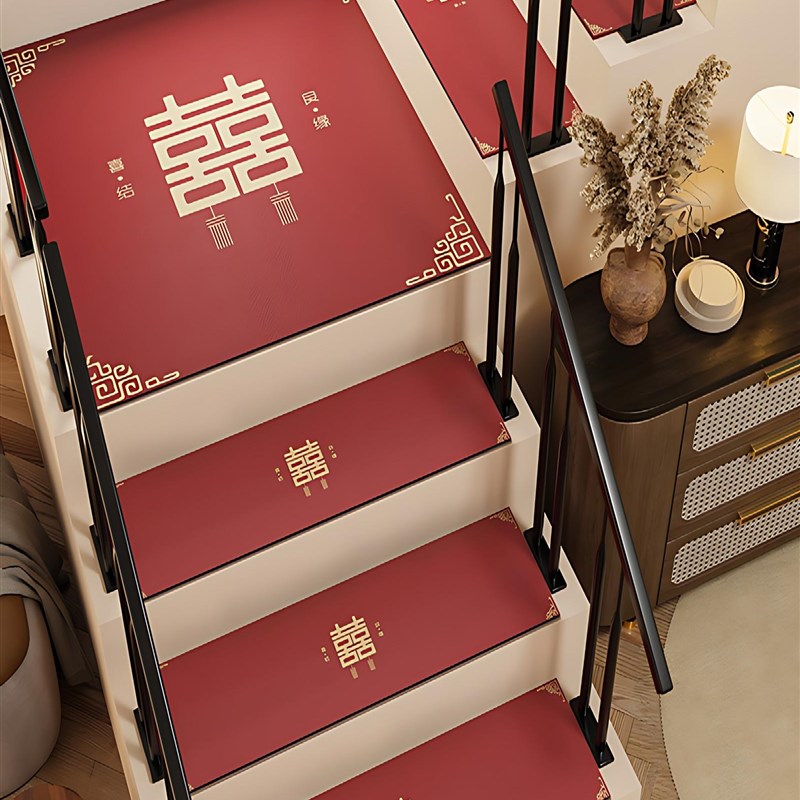 结婚地毯家用楼梯防滑脚垫台阶装饰覆式J阁楼上楼可水洗楼梯地垫