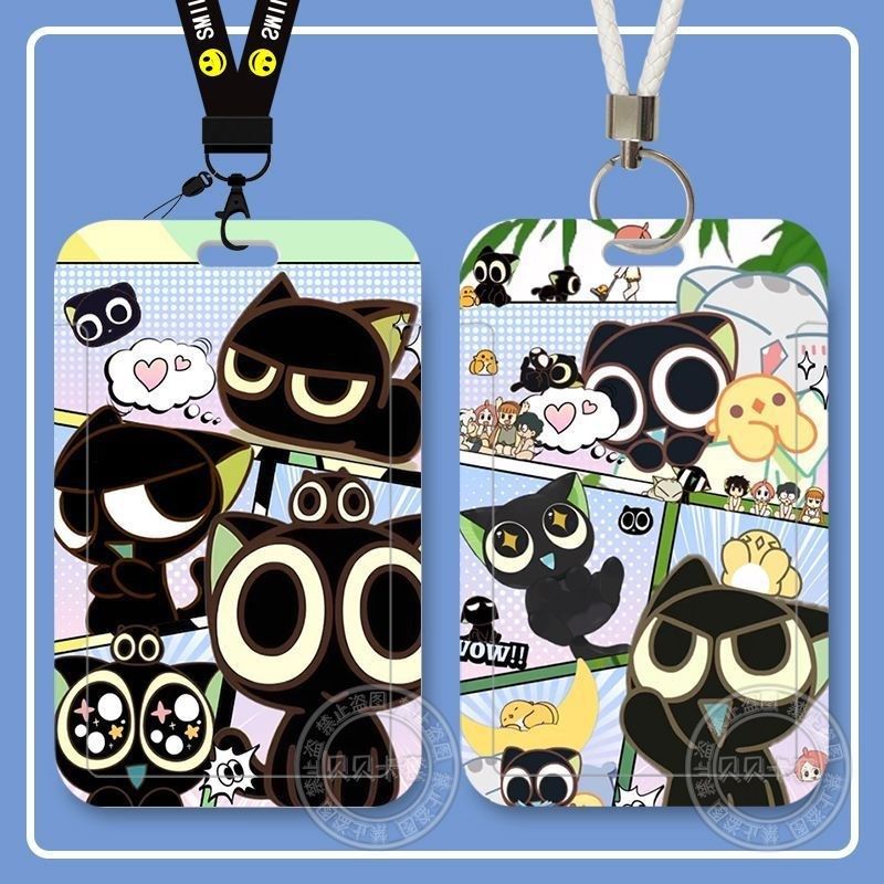 随身证卡套罗小黑战记猫猫学生校园卡滑盖卡套饭R卡公交身份证件