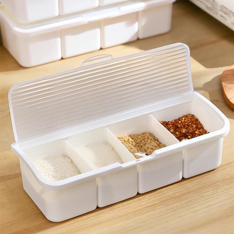 调料盒4格一体h调合套装厨房家用调味罐盐味精高端佐料收纳调料罐