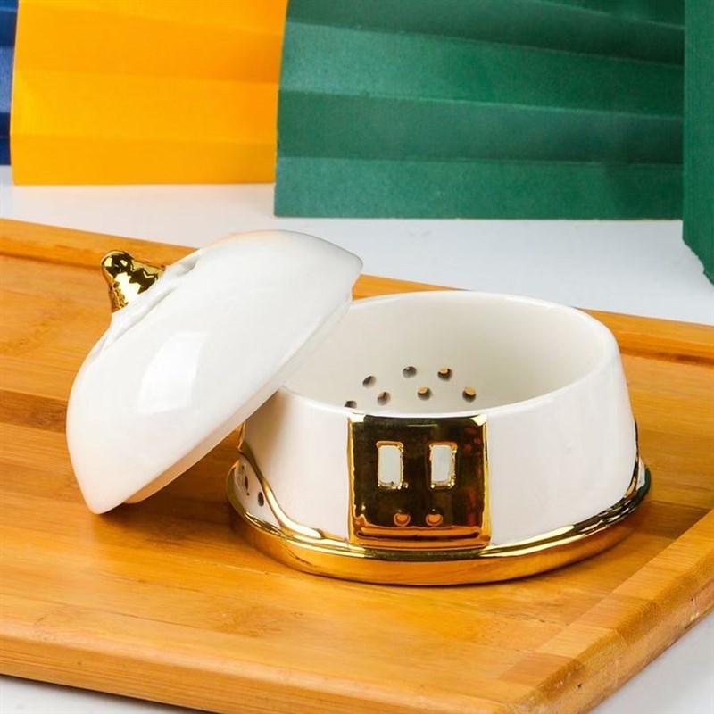 蒙古包香a插蒙古包陶瓷香炉蒙古包陶瓷蜡烛摆台少数民族蒙古族风