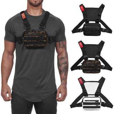 Men Tactical Chest Pack Hip Hop Function Chest Rig Pack for