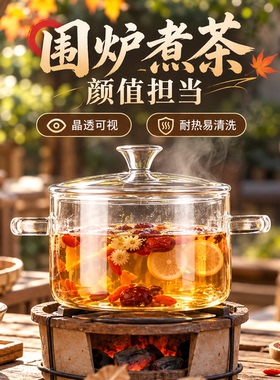 高硼硅玻璃锅可明火耐高温可燃气
