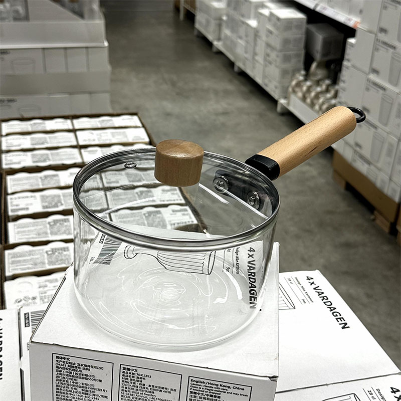 加厚高硼硅玻璃奶锅耐高温可明火直烧玻璃锅电陶炉燃气灶小锅琥珀