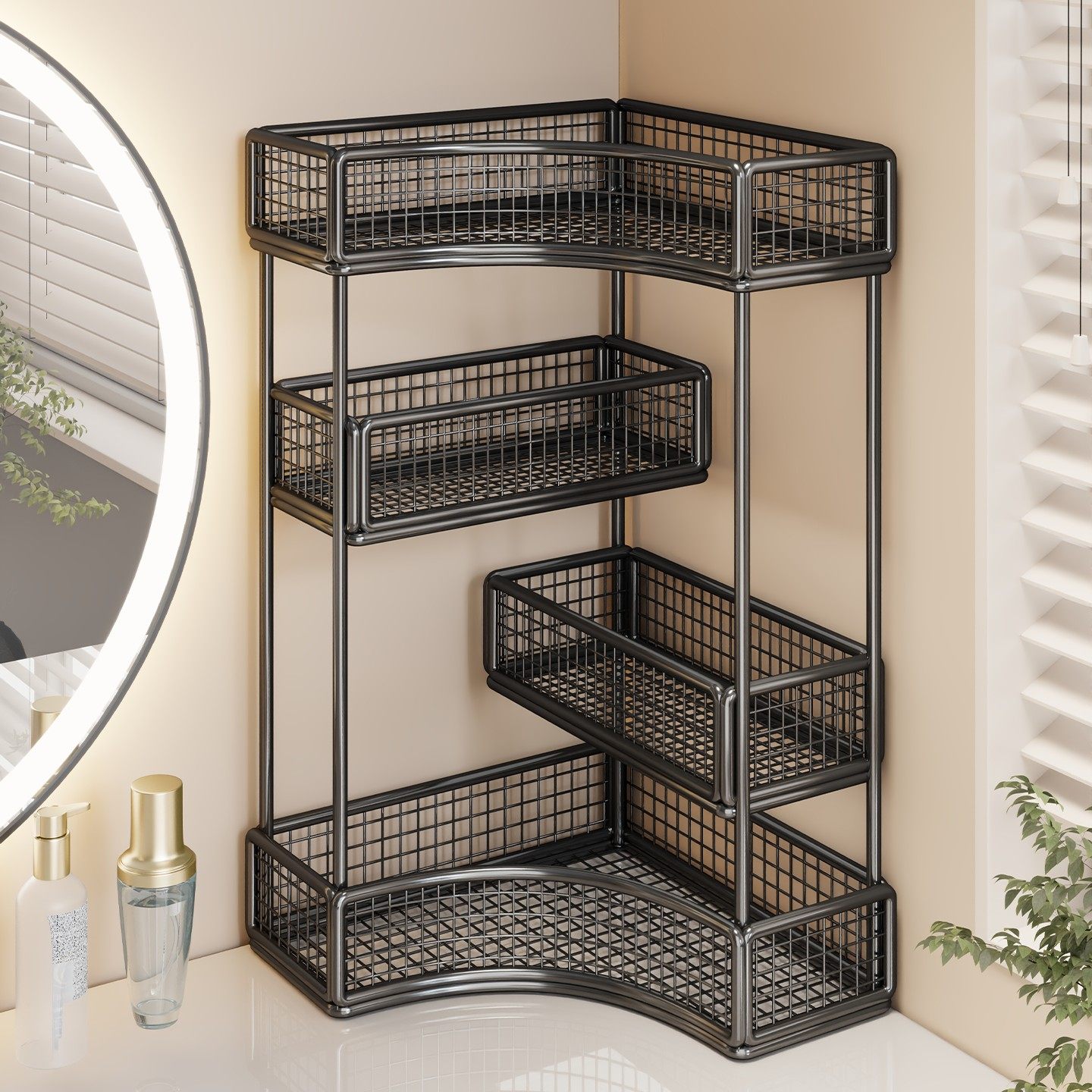 化妆品置物架卧室梳妆台多层收纳盒洗手台桌面护肤品储物篮整理架,家装主材,置物架,淘宝优惠券,粉丝福利购,淘宝优惠卷