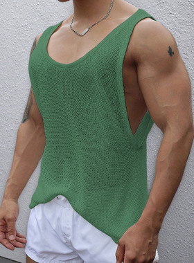 男士无袖运动针织背心