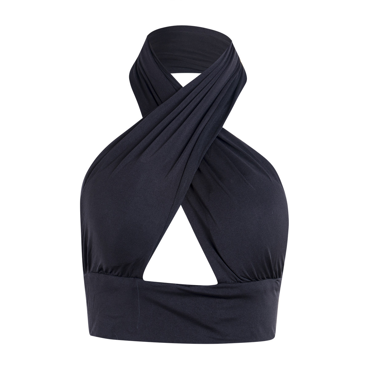 Halterneck cutout backless cropped vest挂脖镂空 露背短款背心