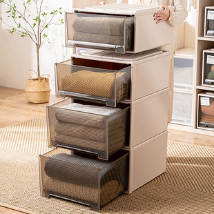 乙木品川收纳箱家用抽屉式塑料收纳置物盒衣柜整理箱衣服收纳箱子