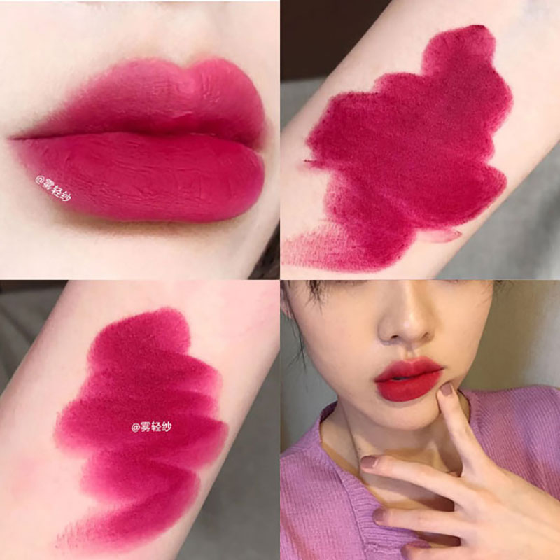 火龙果色哑光雾面口红丝绒持久不脱色不沾杯素颜玫红学生豆沙橘色