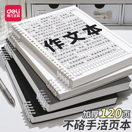 得力活页作文本b5作文纸方格1
