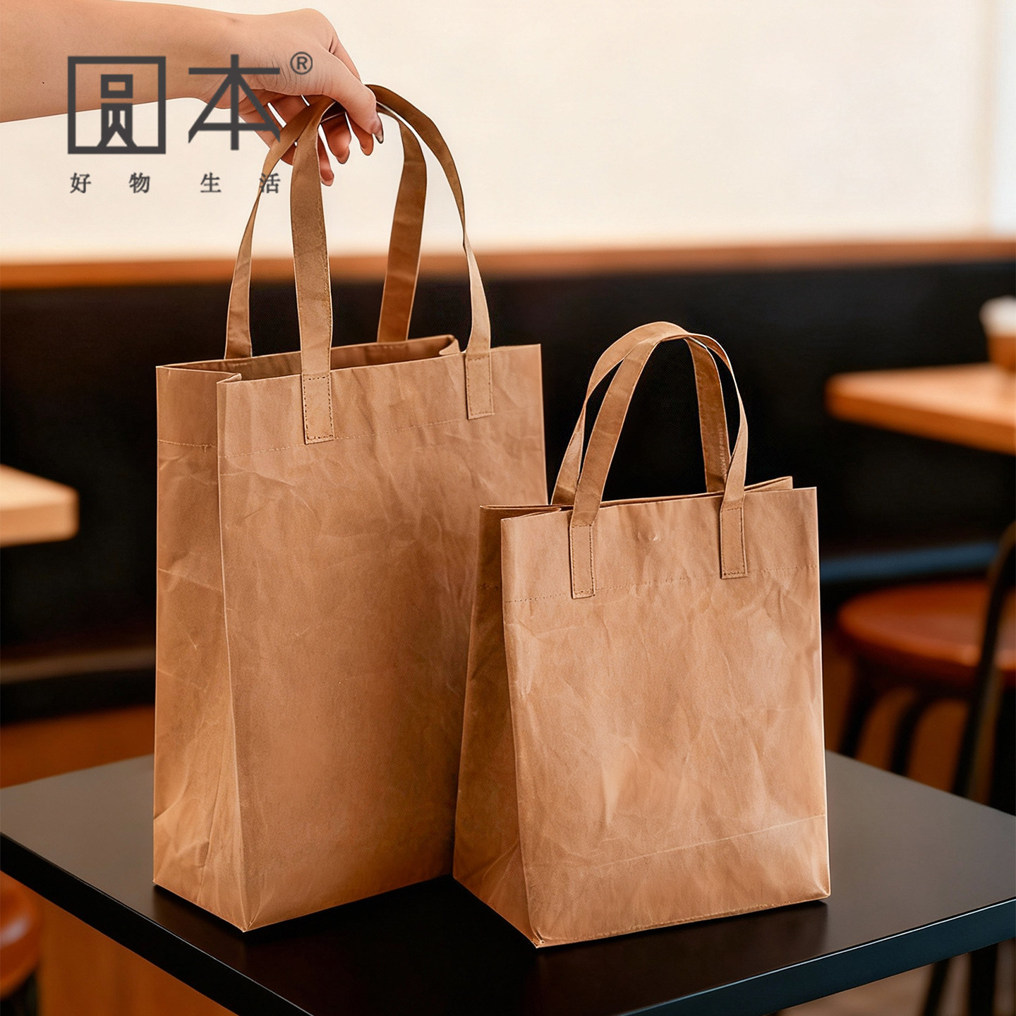 简约文艺牛皮纸手提袋加厚防水高级可水洗便当饭盒袋女手提包通勤,箱包皮具/热销女包/男包,通用款女包,淘宝优惠券,粉丝福利购,淘宝优惠卷