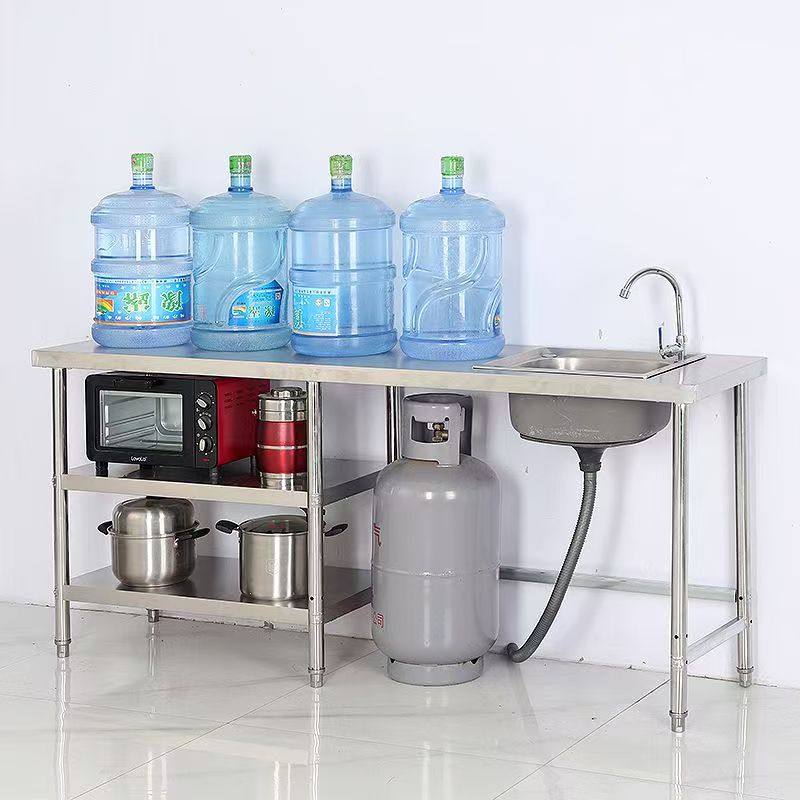 厨房不锈钢工作台水槽台面一体单槽洗菜盆洗碗水池煤气罐锅具灶台,厨房/烹饪用具,厨房置物架/置物柜/角架,淘宝优惠券,粉丝福利购,淘宝优惠卷