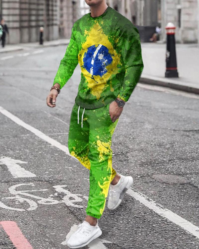 青少年长袖卫衣长裤套装