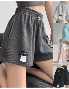 Waffle high-waisted loosesports shorts华夫格高腰宽松运动短裤