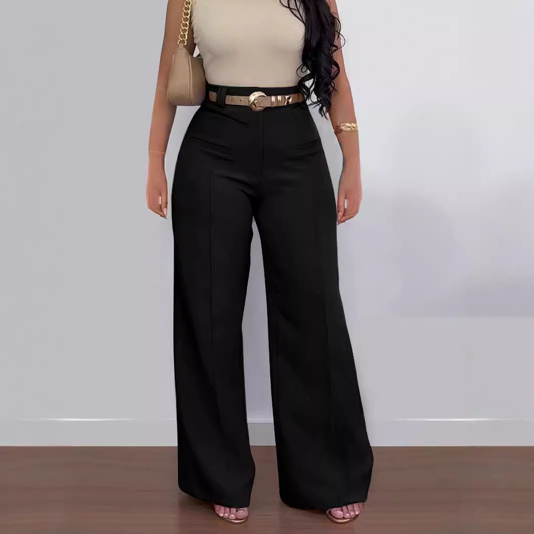 Ladies' high-waist straight-leg pants 女士高腰包臀直筒长裤夏