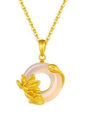 伊生爱新中式荷塘月色项链女荷花