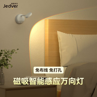 捷德韦尔壁灯卧室2024新款床头灯客厅感应充电款射灯免布线免打孔