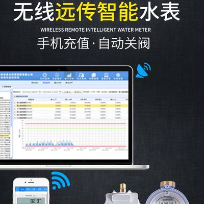 智能水表预付费水表ic卡水表DN15 20全铜防水自来水刷卡4 6分水表