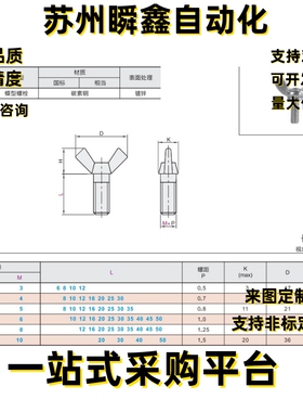 方翼蝶型螺钉 TBC02-M6 M8 M10-L10 L12 L16 L20 L25 30 35 40 50