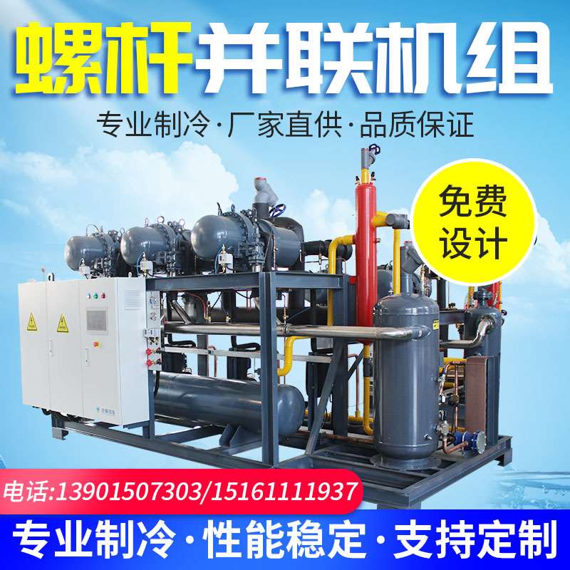 冰源半封闭高效快速压缩机多并联螺杆机组冷冻冷藏冷库制冷机设备
