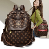 克伦袋鼠真皮双肩包女2026新款 时尚 妈咪休闲背包牛皮大容量旅游包