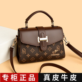 正品真皮斜挎包女2026新款时尚单肩包女包百搭手提小包软皮妈妈包