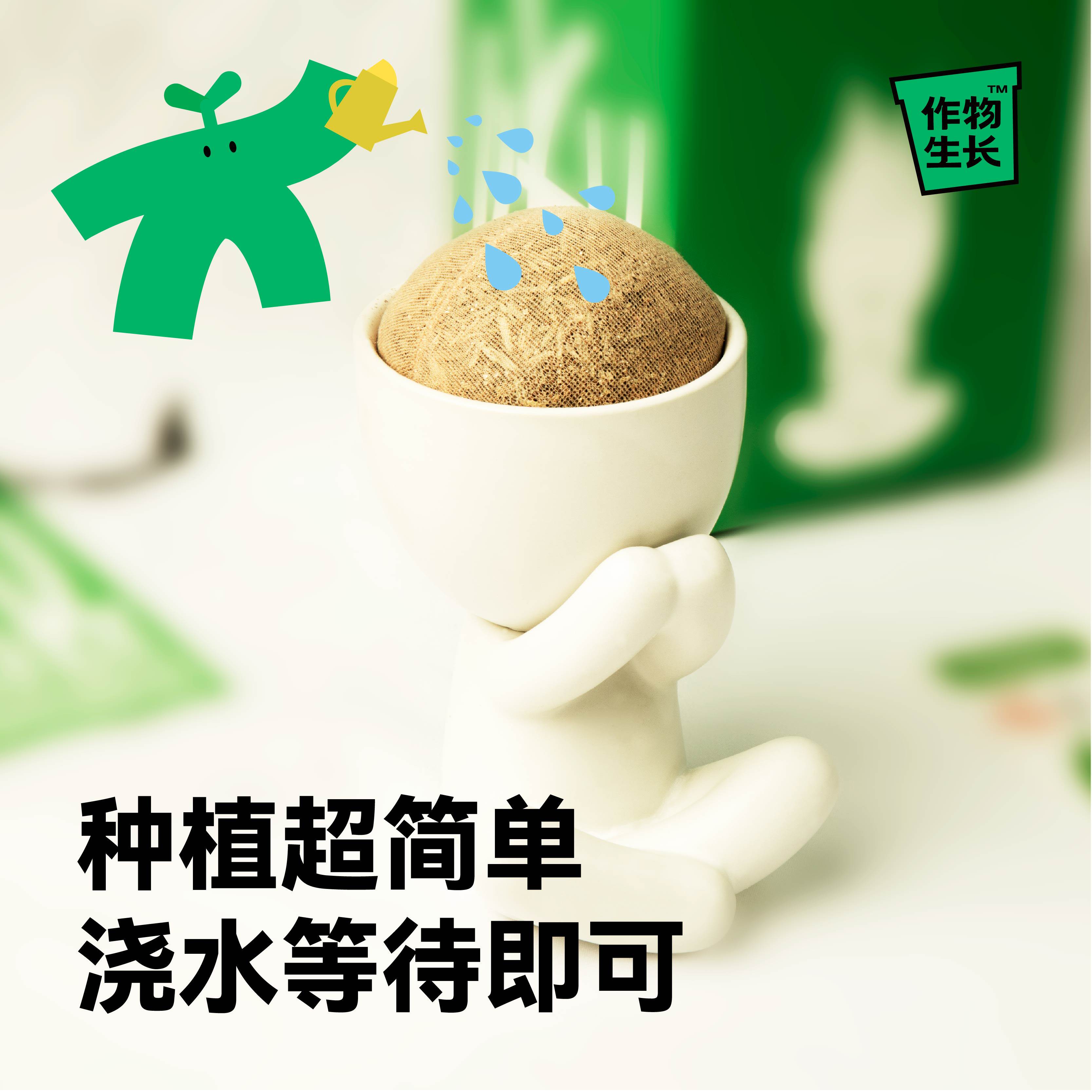 精神小草创意小盆栽办公室可爱植物趣味精神小草儿童种植绿植礼物