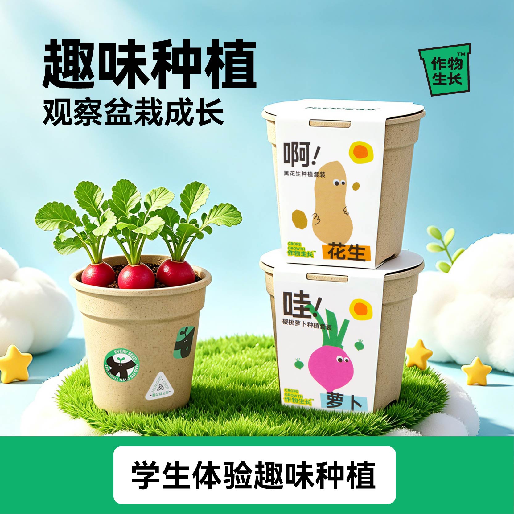 【开学季】作物生长儿童种植盆栽套装小学生手工课幼儿园观察作业