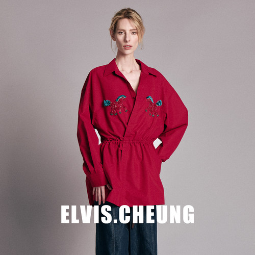 ELVIS.CHEUNG法式复古红色衬衫