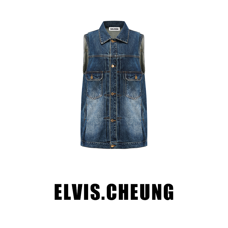 ELVIS.CHEUNG复古水洗牛仔马甲